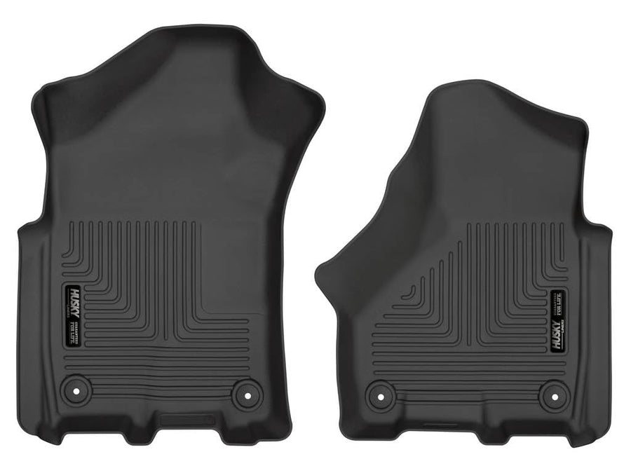 Weatherbeater Husky Liners Floor Mats | Fits 2019-2026 Ram 2500, 3500, Crew & MEGA CAB ONLY (Will NOT Fit Quad Cab) | Front Row, 2-pc Black - 13051
