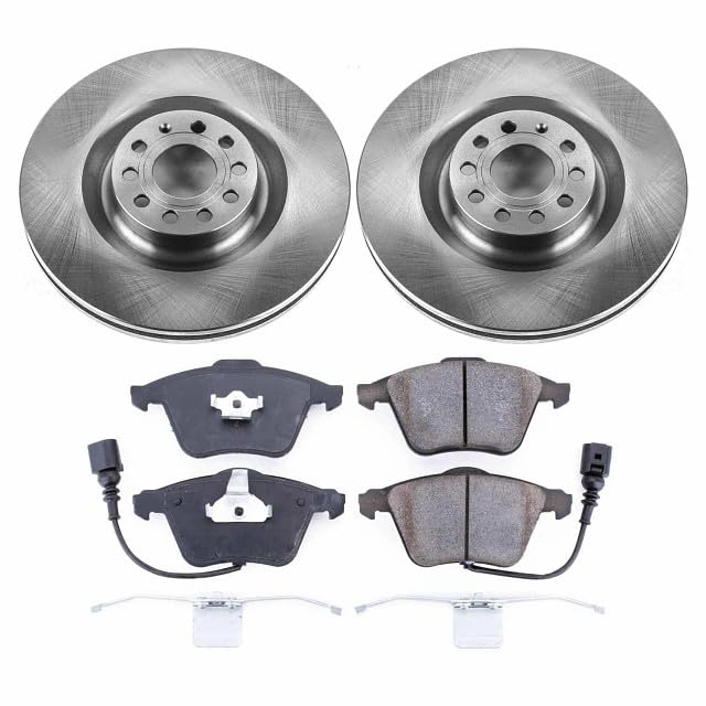 Power Stop Autospecialty KOE5425 Front Replacement Brake Kit-OE Brake Rotors & Ceramic Brake Pads For VW CC, VW Golf R, VW Passat, Volkswage [Model Specific]