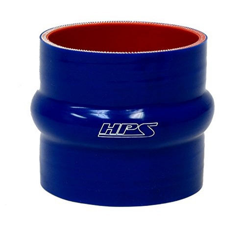 HPS Silicone High Temperature HTSHC-400-L4-BLUE 4-ply Reinforced Straight Hump Coupler Hose, 35 PSI Maximum Pressure, 4" Length, 4" ID, Blue
