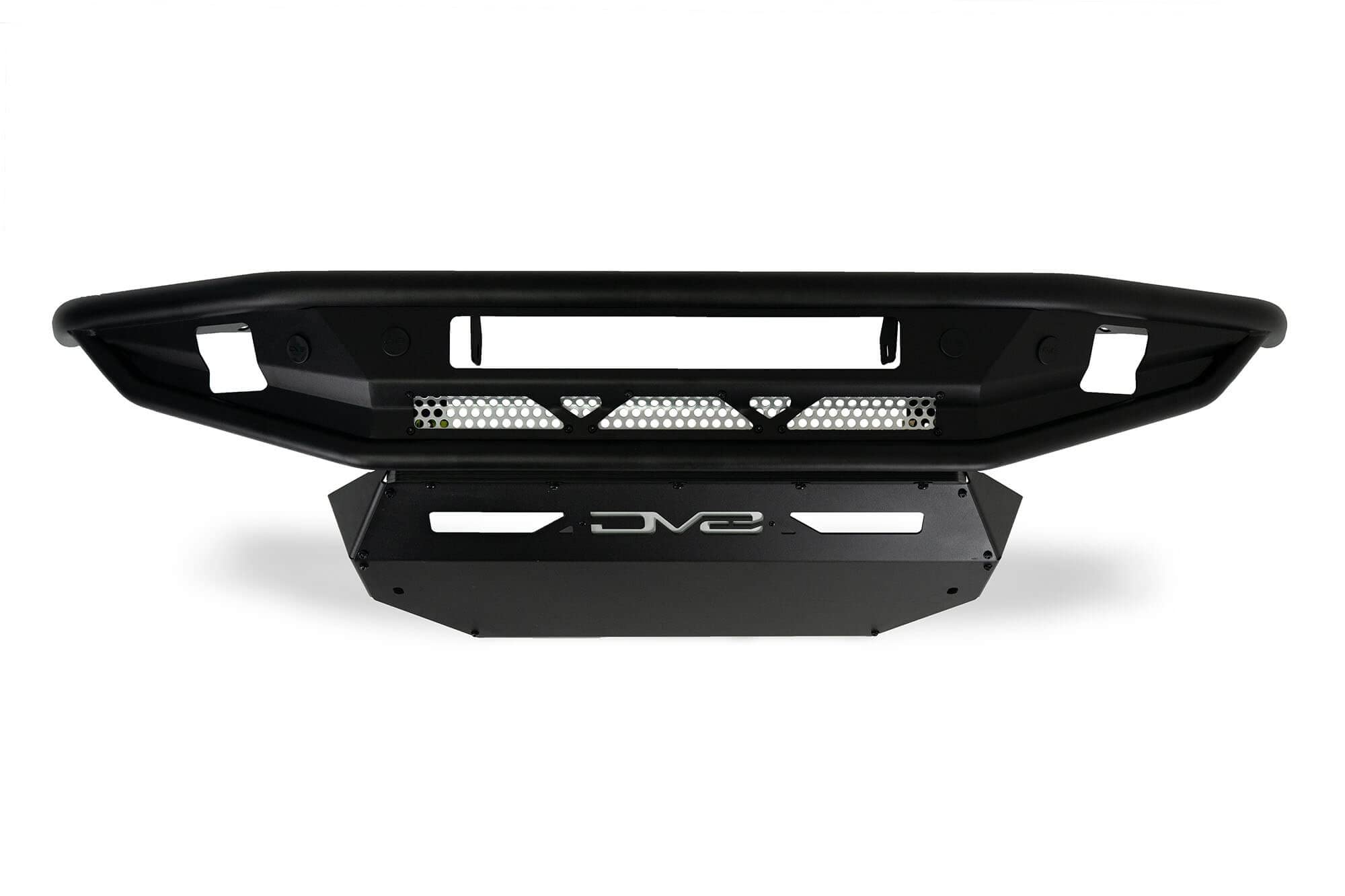 Front Bumper Competition Series for 2021-2025 Ford Bronco | Prerunner-style Design | Includes Steel Skid Plate with Side Gussets | Mounts LED Pod Lights & Dual Row LED Light Bar | DV8 Offroad