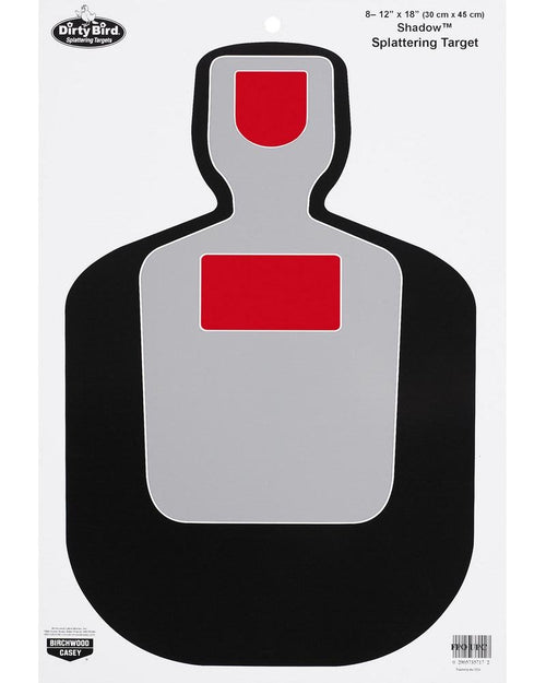 Birchwood Casey 12"x18" Non-Adhesive Dirty Bird Splattering Targets Practice Shooting for Indoor and Outdoor Use, BC-19 Silhouette - 100 Targets