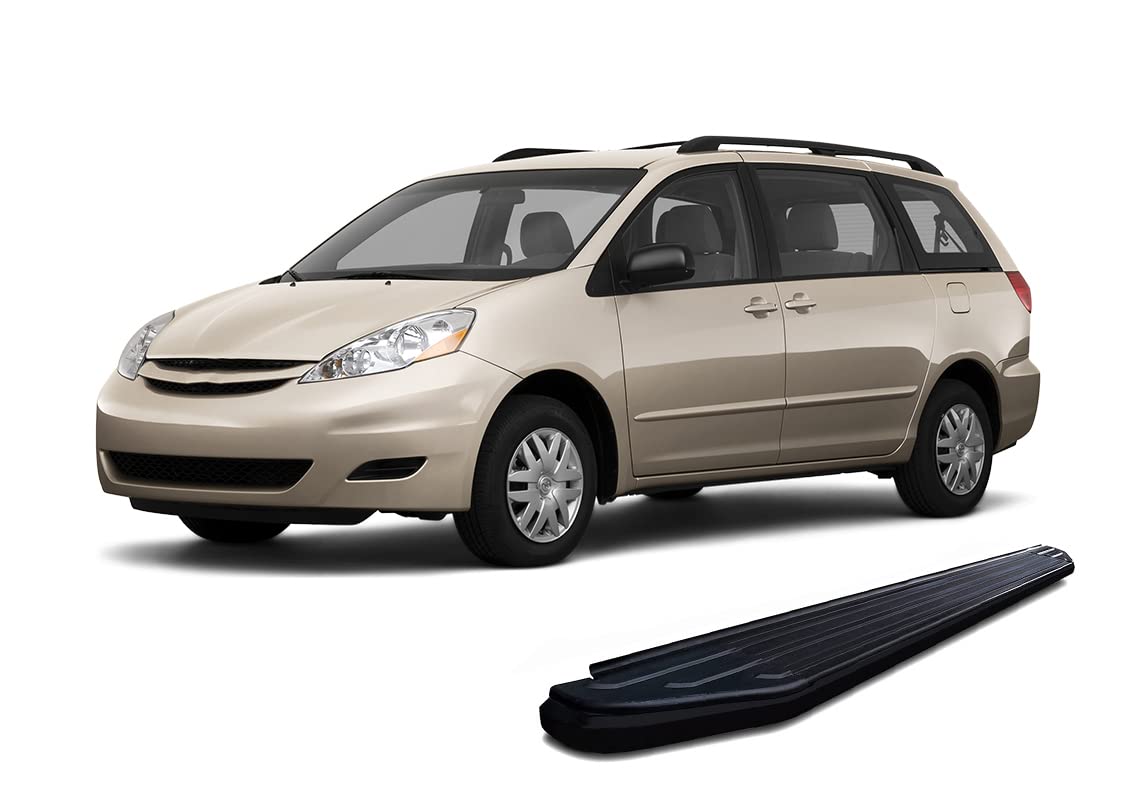 Peerless Black Horse Running Boards Compatible with 2005-2010 Toyota Sienna-PR-TYSNBK Black