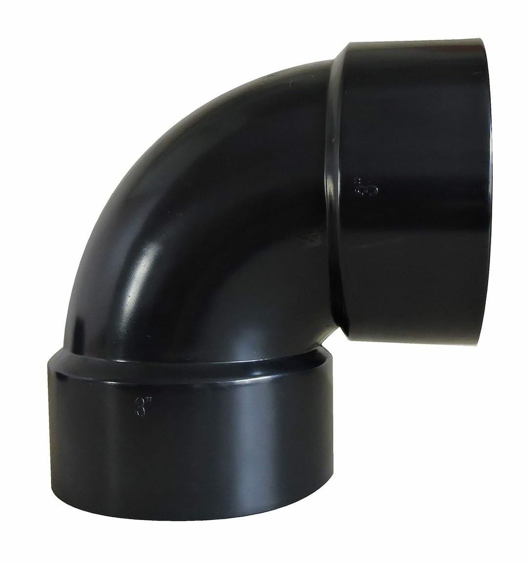 D502878C Valterra LLC 90 Short Turn 3" HUB DWV , Black