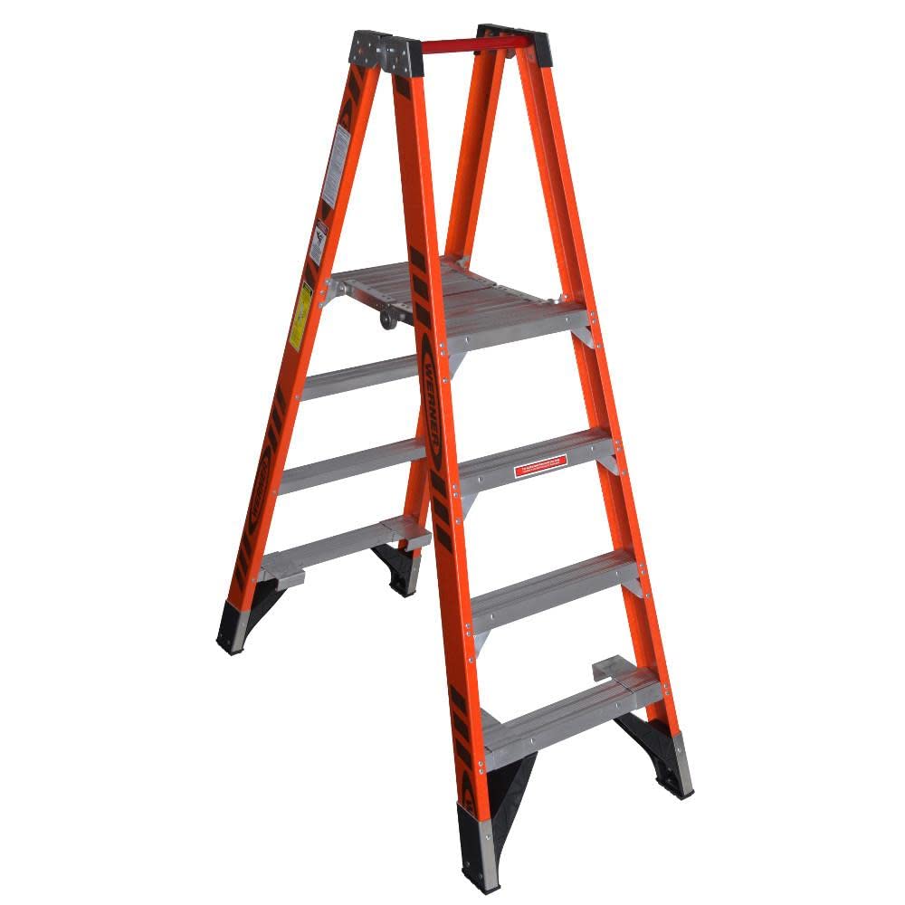 Twin Platform Werner Ladder, Fiberglass (PT7404)