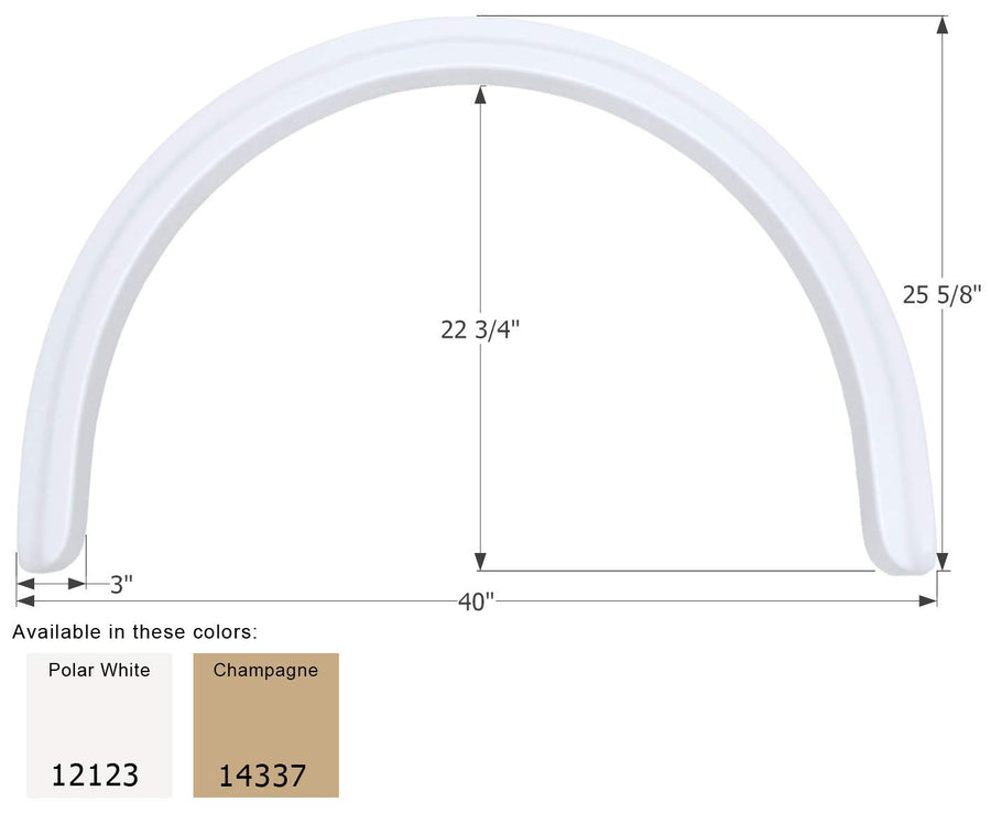 Single Axle Fender Skirt ICON FS2123 for Four Winds - Polar White 12123