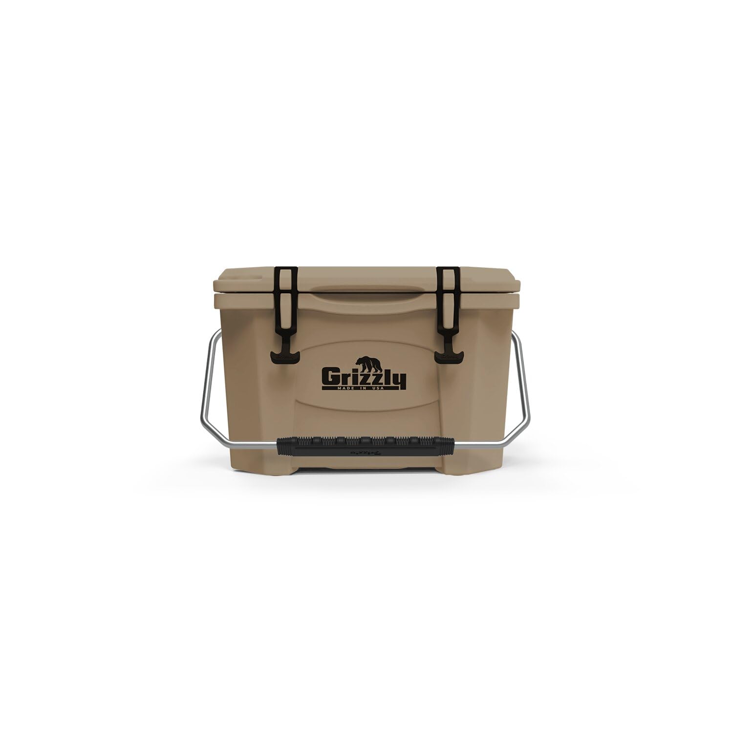 20 Cooler Grizzly | 20 qt Ice Chest Durable Rotomolded Insulated | Made in USA | Warranty for Life | For Beach Boat Camping Fishing Hunting | G20 | Tan