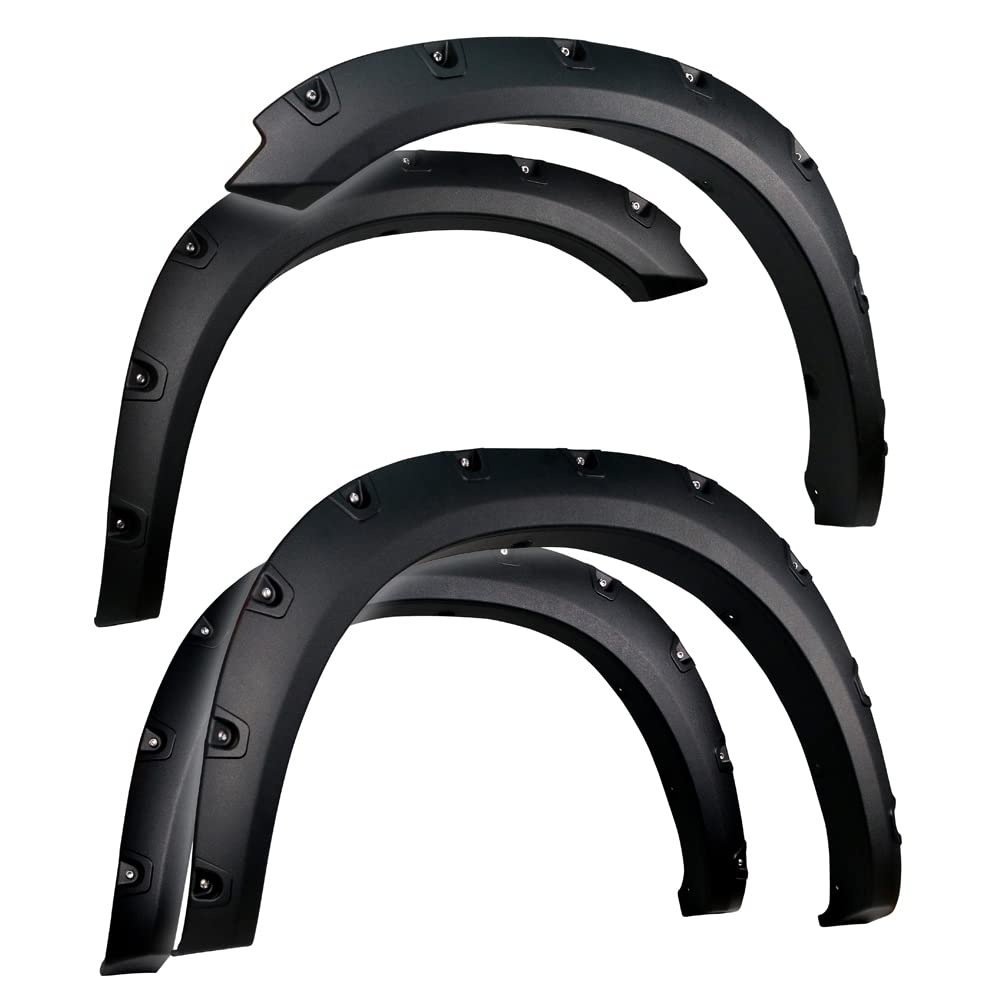 Tyger Auto Fender Flare 2009-2018 Compatible with Dodge Ram 1500; 2019-2024 Classic (Not fit R/T Rebel Warlock), Rough Textured Black Bolt-Riveted Style 4pc | TG-FF8D4147
