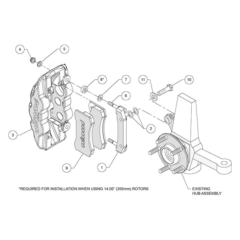 Black AERO6 Front Caliper & Bracket Kit