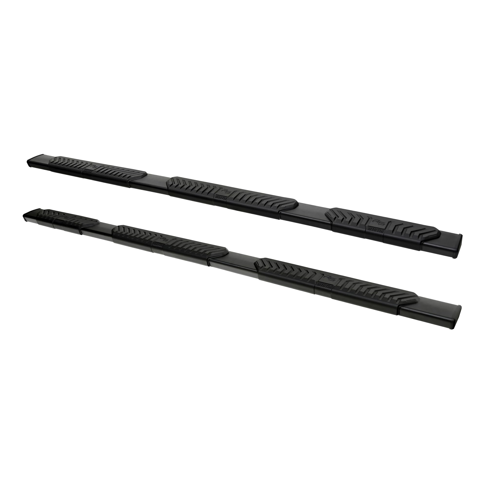 28-534705 Westin R5 Modular Wheel to Wheel Nerf Bars fits 2019-2024 Ram 1500 Crew Cab 5'7" Bed (Exc 2019-2023 1500 Classic) Black Pair