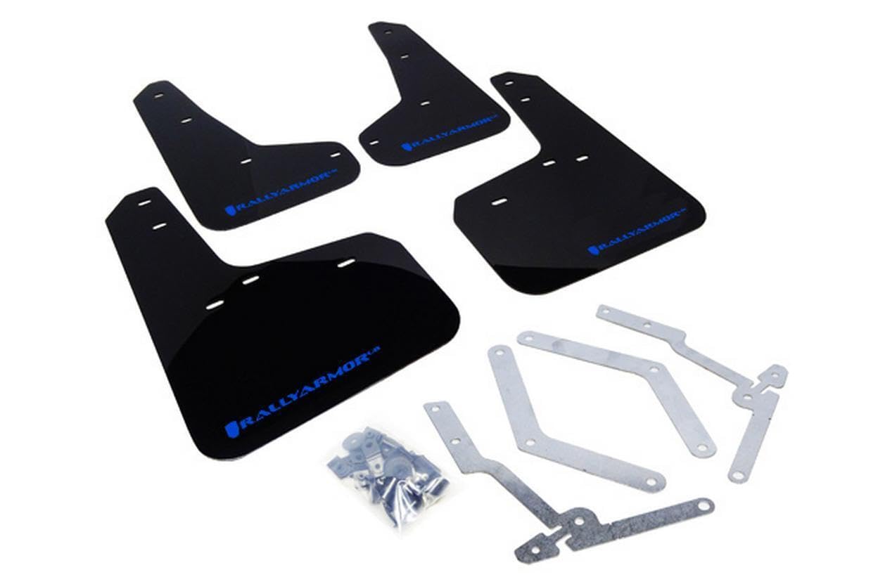 Rally Armor Black, Blue MF27-UR-BLK/BL Mud Flap with Logo (13+ Ford Focus ST), 1 Pack