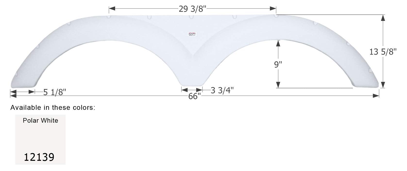 Fender Skirt ICON, Tandem, Cruiser, FS2139, Polar White