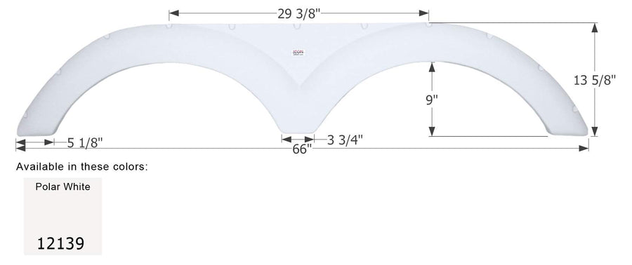 Fender Skirt ICON, Tandem, Cruiser, FS2139, Polar White