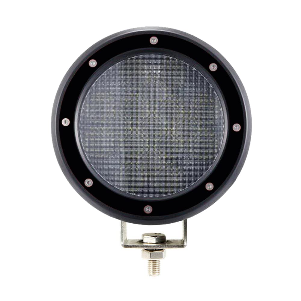 CLASSIC Black Horse Roll Bar Incl. Set of 5.3"Dia.LED Lights w/Black Trim Rings Compatible with 2020-2024 Jeep Gladiator-RB09BK-PLFB