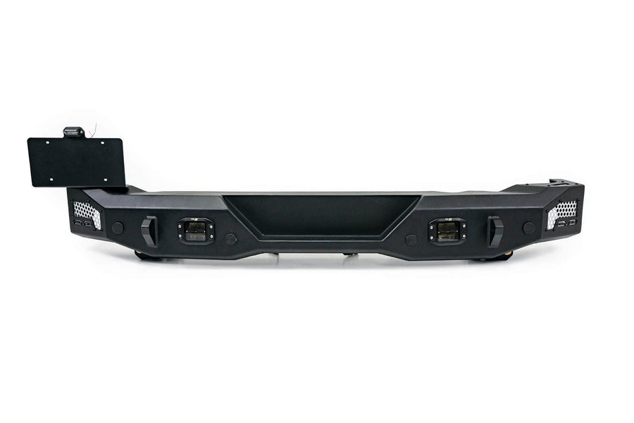 MTO Series DV8 Offroad Rear Bumper for 2021-2025 Ford Bronco | Retains Factory Backup Sensors & Tow Hitch | Accepts 37" Spare Tire on OEM Carrier | Mount (2) 3" Flush Mount Pod Lights
