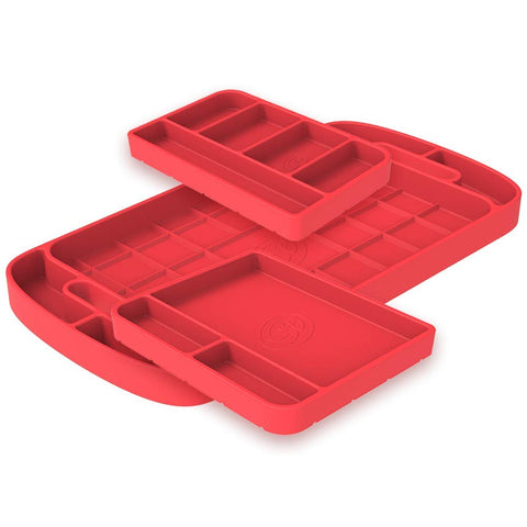 Flexible S&B Non-Slip Tool Tray | Tool Mat | Tool Organizer | Tool Holder (3pc Set, Pink, 80-1003)
