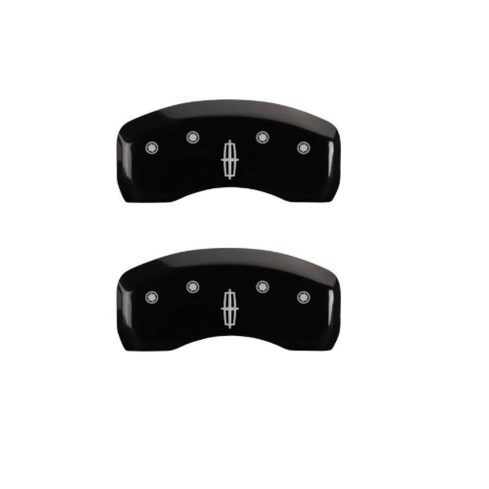 MGP 36024SLCNBK Caliper Covers Black Powder Coat Finish Silver Characters Disc Brake Cover (Set of 4)