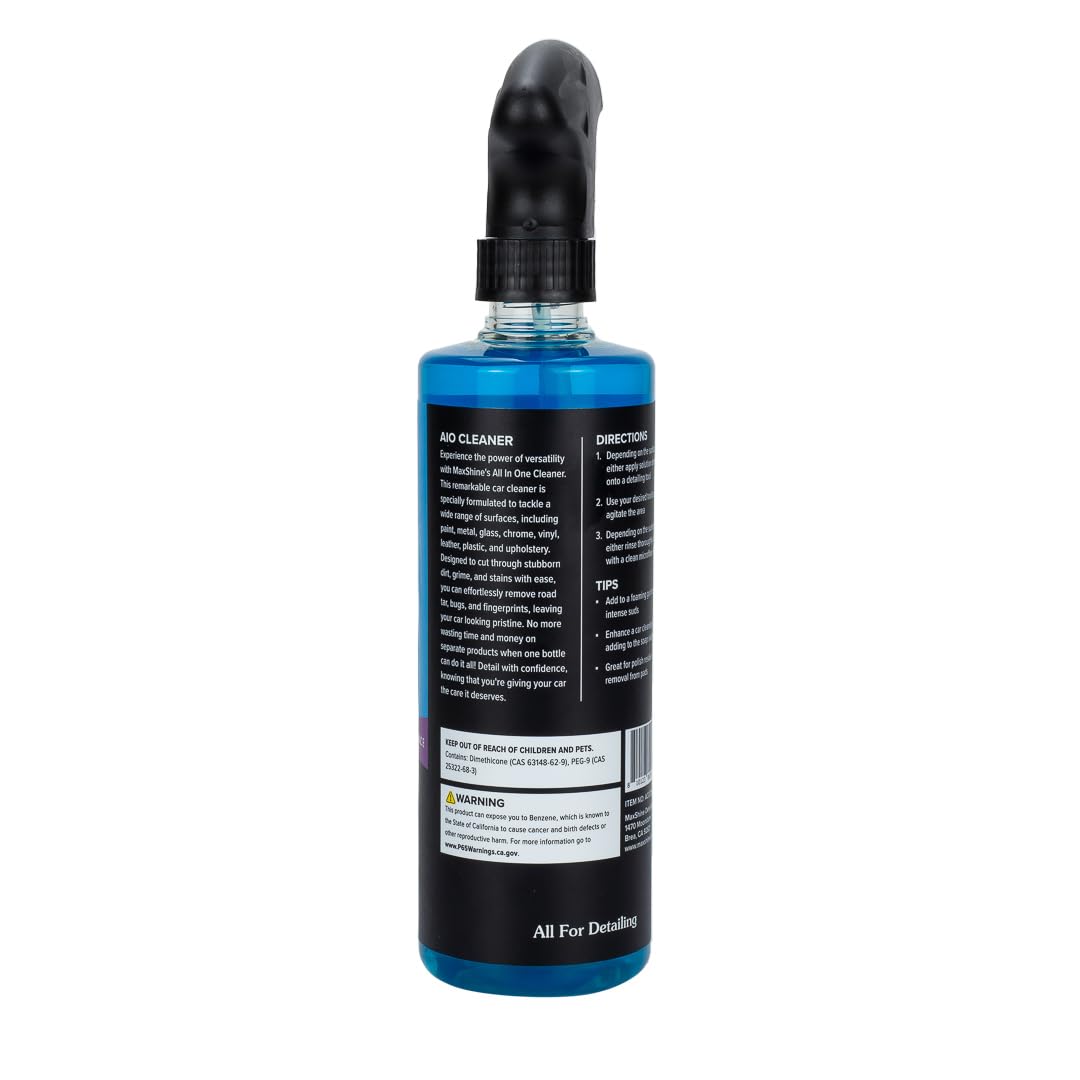 All-in-One Maxshine Cleaner Spray | 16oz, White | Biodegradable Formula, Interior & Exterior Use, Fresh Scent | Removes Grime & Stains for Car Detailing