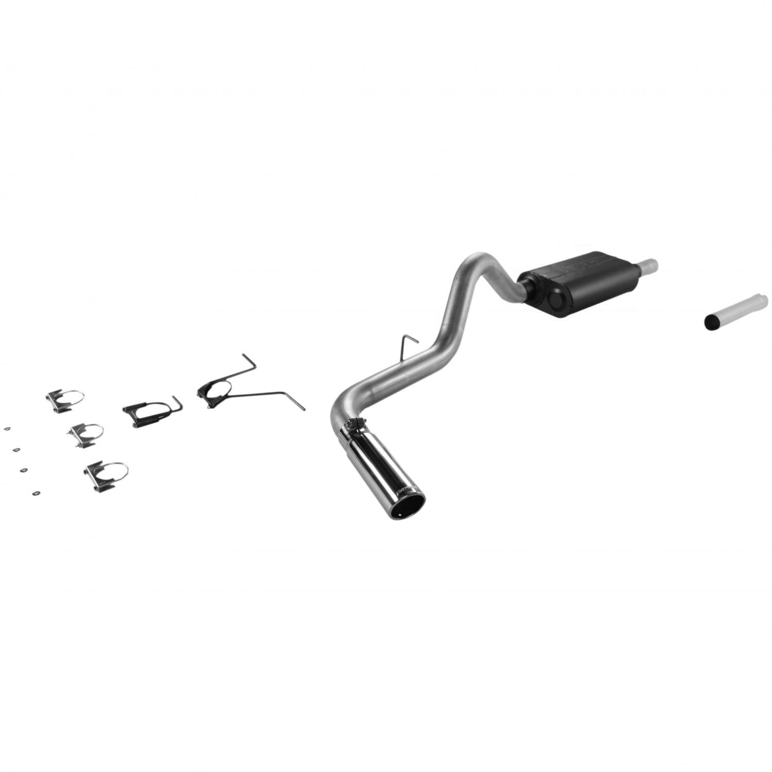 Flowmaster Force II 17278 Cat-Back Exhaust Kit 3 Inch Aluminized Steel with 3.5 inch Polished Stainless Steel Tips Compatible with 2000-2003 Dodge Dakota 4.7L 5.2L 5.9L V8