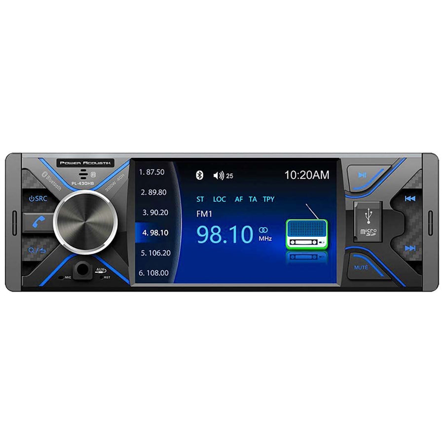 Power Acoustik PL‐430HB 4.3-Inch Single-DIN in-Dash DVD Receiver with Bluetooth PL‐430HB