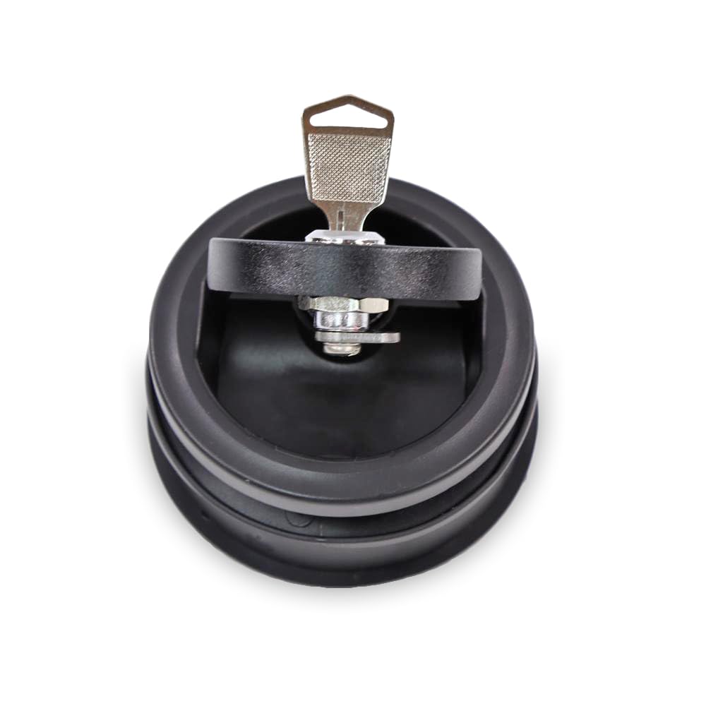 Anchor Handle T-H Marine Locker Latch - Waterproof Boat Compartment Lid Latch - Two-Finger Handle - Fits Aluminum, Fiberglass & Carpeted Lids up to 3/4 Inch - Black Base, Black Handle, Locking