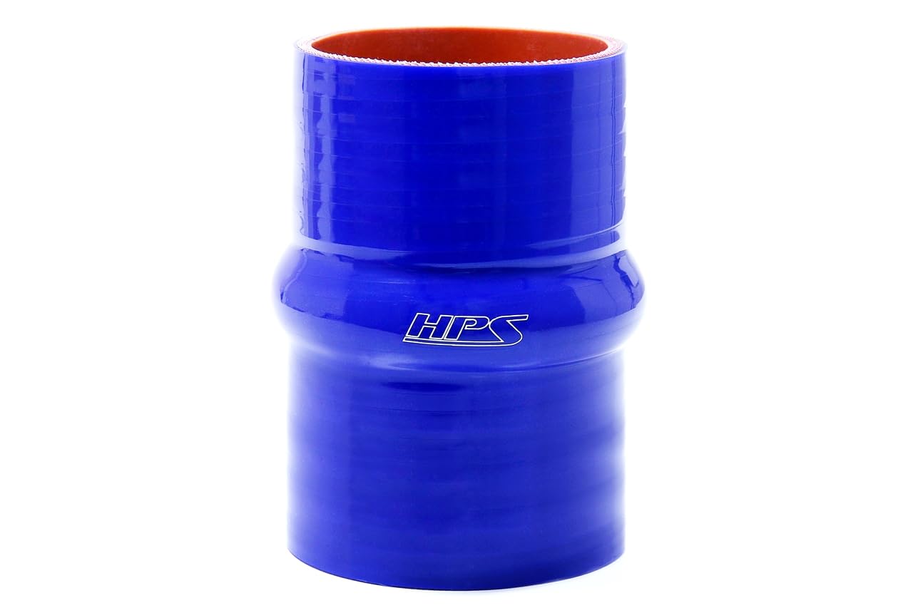 High Temperature HPS HTSHC-187-L6-BLUE 4-ply Polyester Silicone Straight Hump Coupler Hose, 1-7/8" ID, 5 mm Wall Thickness, 6" Length, Blue