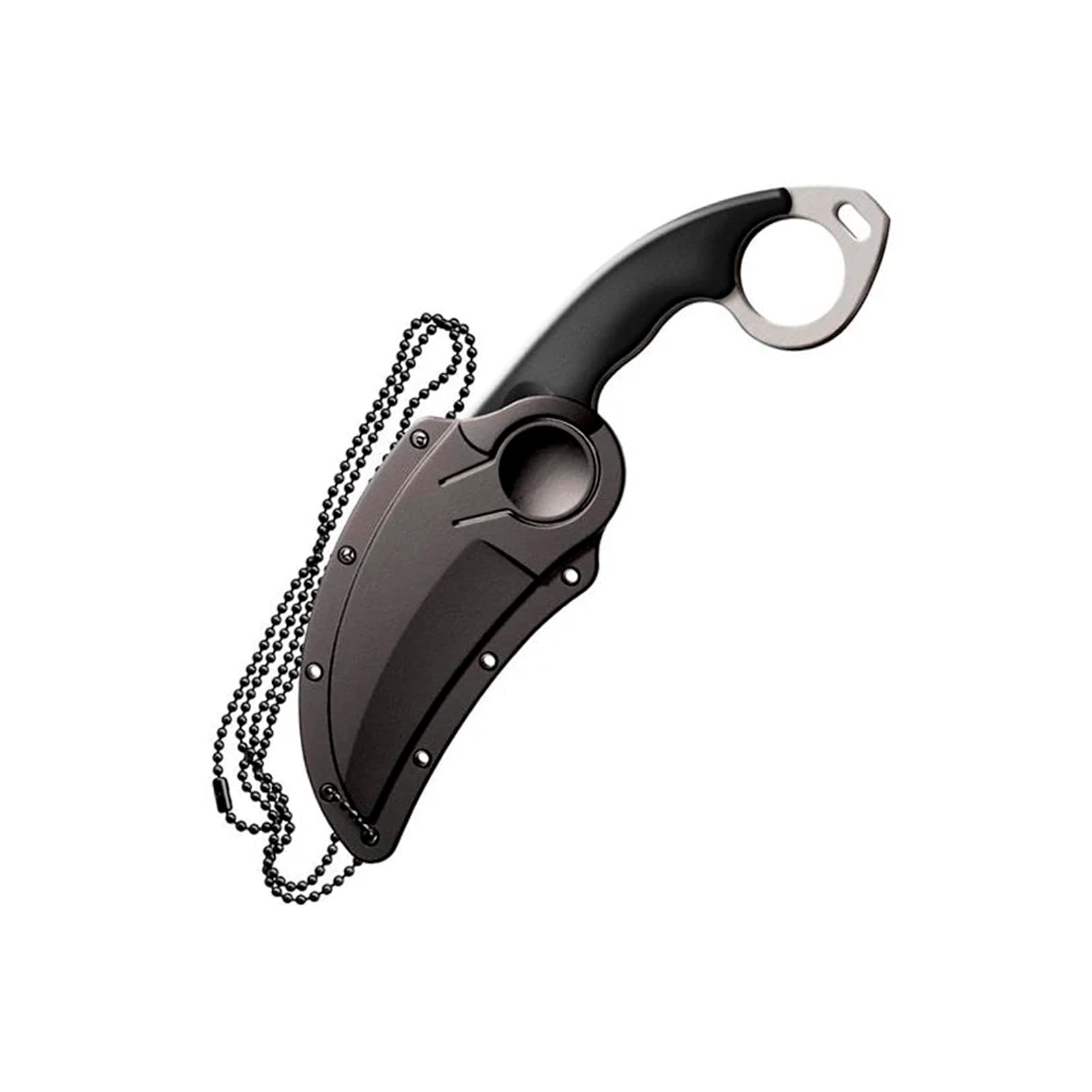 Cold Steel Durable Double Agent Lightweight Japanese AUS8A Steel Karambit Shape 3" Fixed Blade Tactical Outdoor Hunting Knife, Kray-Ex Handle, Secure-Ex Sheath - Plain Edge