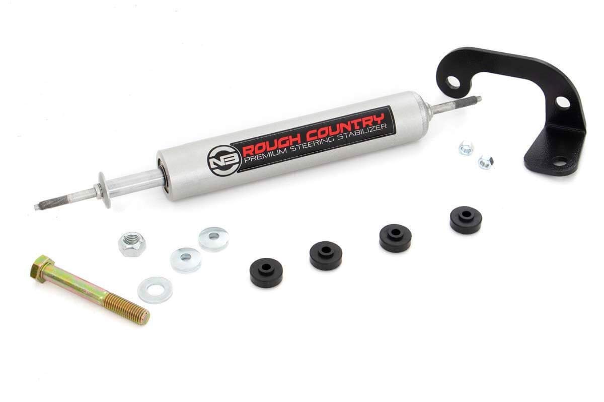 GM N3 Rough Country Steering Stabilizer 4-6 Inch Lift for Chevy Half-Ton Suburban (1992-1999)/Tahoe (1995-1999)