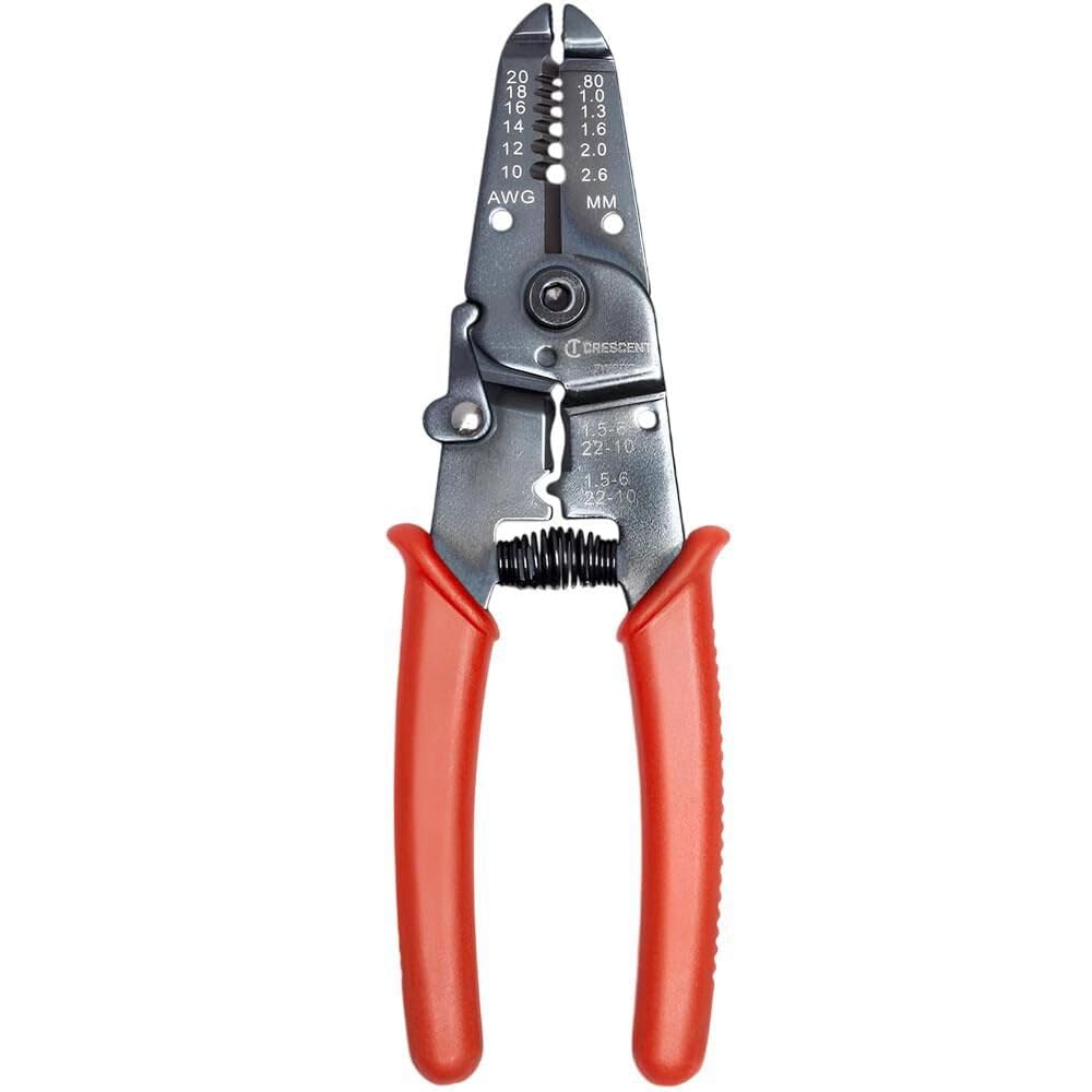 7" Crescent Wire Stripper Plier Dipped Grip (7WSDG)