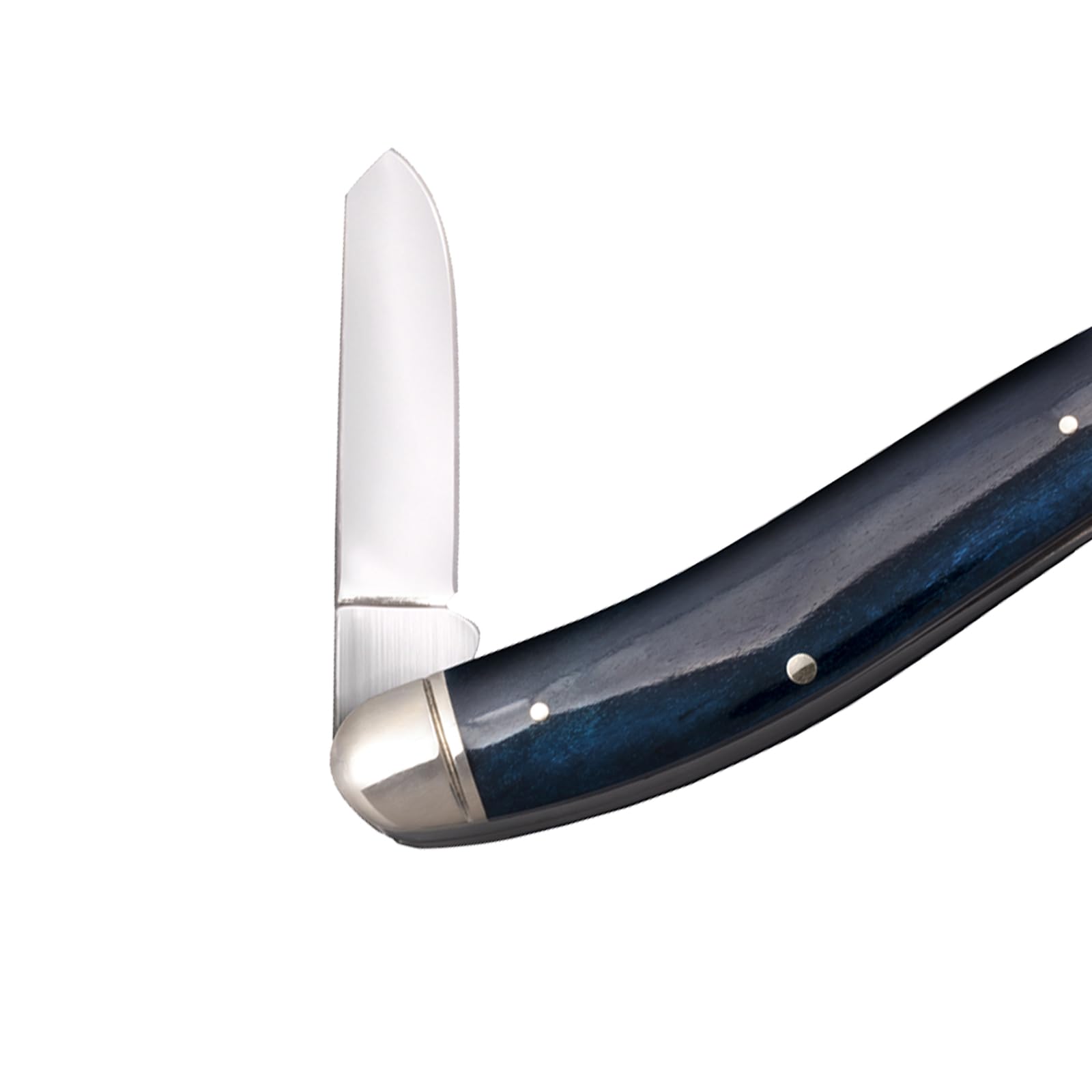 Cold Steel Stockman Gentlemen's Versatile Practical Durable Compact Pocket Folding Knife - 3 Blades; Blue Bone Handle; Slip Joint Lock