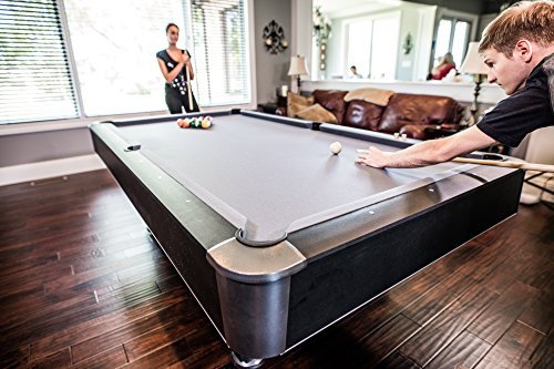 8' Slate Mizerak Dakota Billiard Table - Features Reinforced Pedestal Legs and Wool Blend Cloth for Durability
