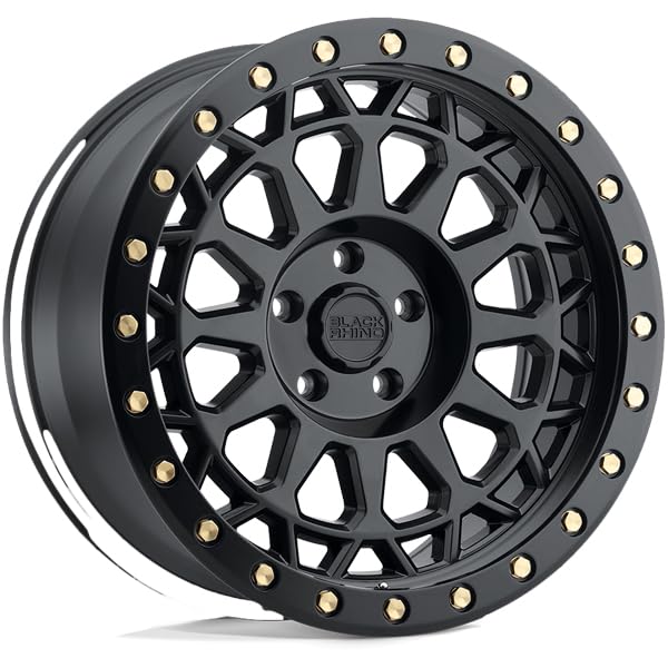 Hard Black Rhino Alloys PRIMM 17X9 8X6.5 5 0mm MATTE BLACK W/BRASS BOLTS - 1790PRM008165M22