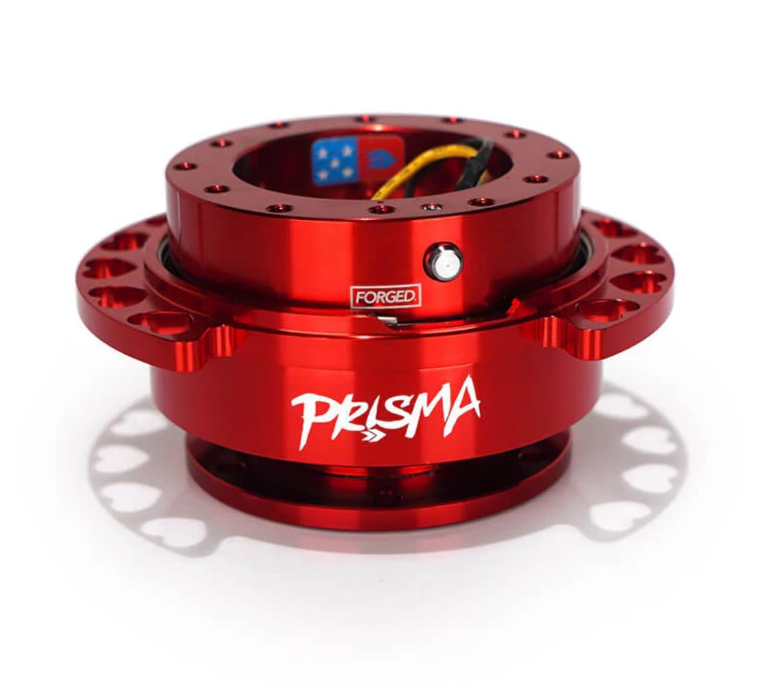 NRG Innovations Gen 2.0 NRG-SRK-222RD-RD Steering Wheel Quick Release Kit Adapter Red Body/Red Heart Cutout Ring 6x70mm & 6x74mm Bolt Pattern