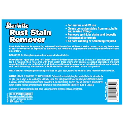 Rust Stain Remover Star brite - Clean Corrosion Stains Off Fiberglass, Vinyl, Metal & Painted Surfaces, 128 oz - 1 Gallon