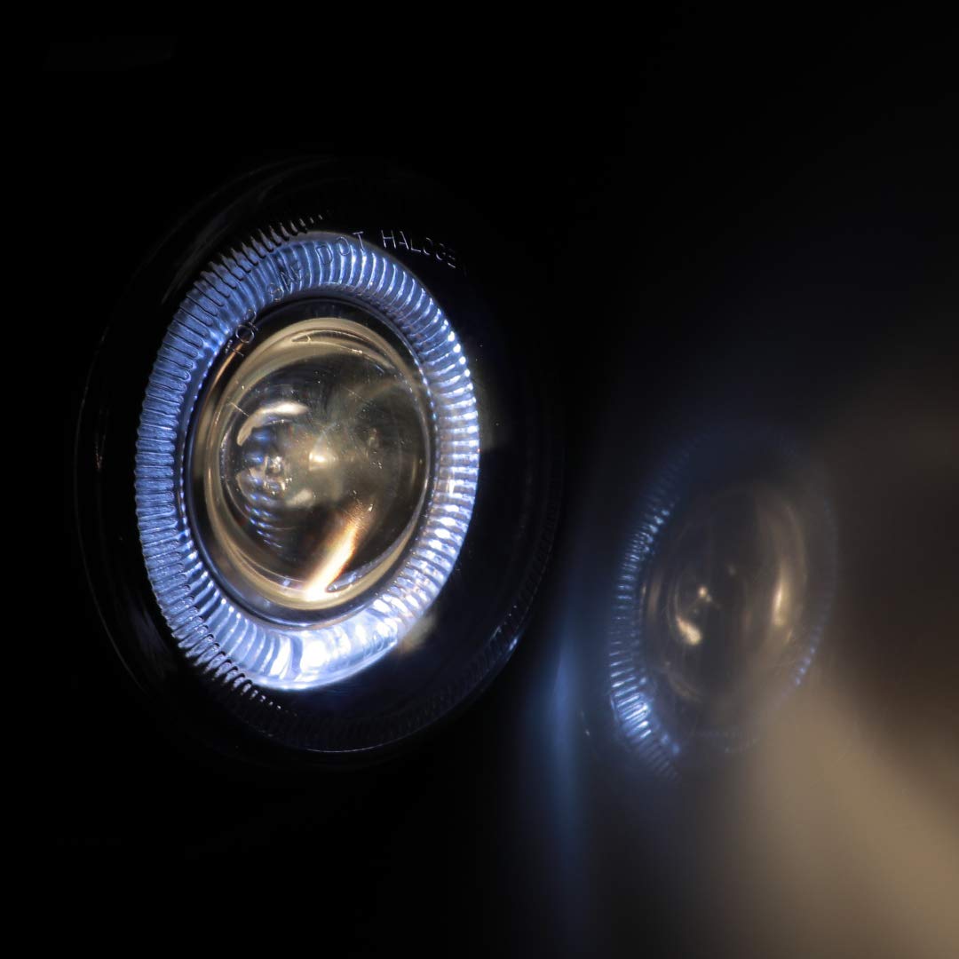 Winjet Fog Lights Fit For GMC [1999-2006 SIERRA 1500 C3/Denali] & [2007 SIERRA 1500 CLASSIC C3/Denali], Halo Ring Projector Fog Lamp For [2001-2005 YUKON C3/Denali] w/H3, Clear Lens