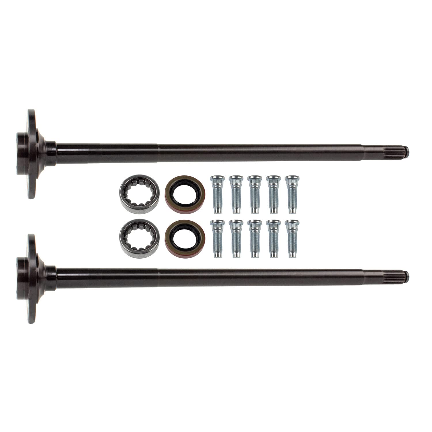 Drive Axle Shaft Assembly TEN Factory MG22138 for Dana 35 Standard, Spline Count: 27, 5x4.5 Bolt Pattern - Includes Left & Right Axles, Bearings, Seals & Studs - Fits Jeep Cherokee/Comanche