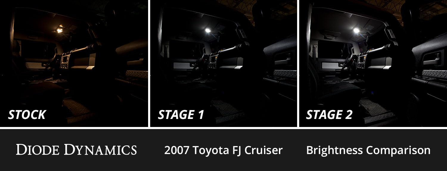 Diode Dynamics interior bulb pack LED compatible with Toyota FJ Cruiser 2007-2014, Stage 2