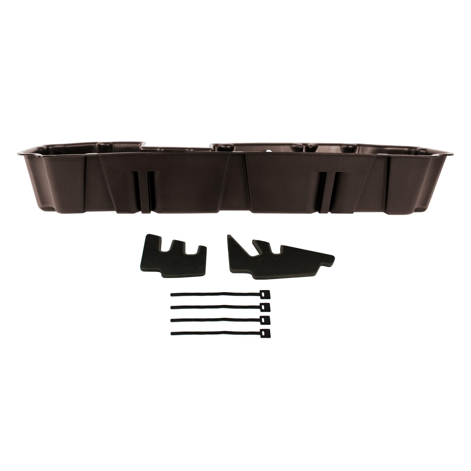 Under Seat Storage Du Ha 10421 fits 2019-2025 Chevy Silverado/GMC Sierra LD & 2020-2025 HD Double Cab | Brown Heavy-Duty Back Seat Organizer | Includes 2-Piece Dividers