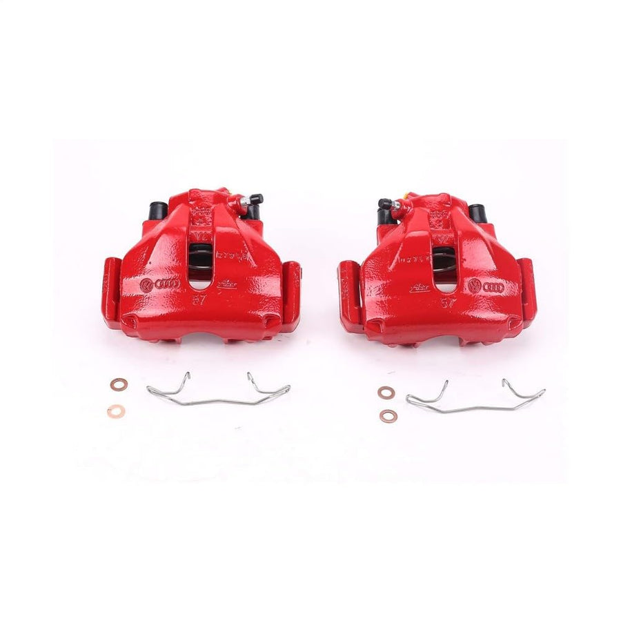 Power Stop S1816 Front Pair of High-Temp Red Powder Coated Calipers For Audi A4, Audi A4 Quattro, Audi A6, Audi A6 Quattro, VW Passat [Model Specific]