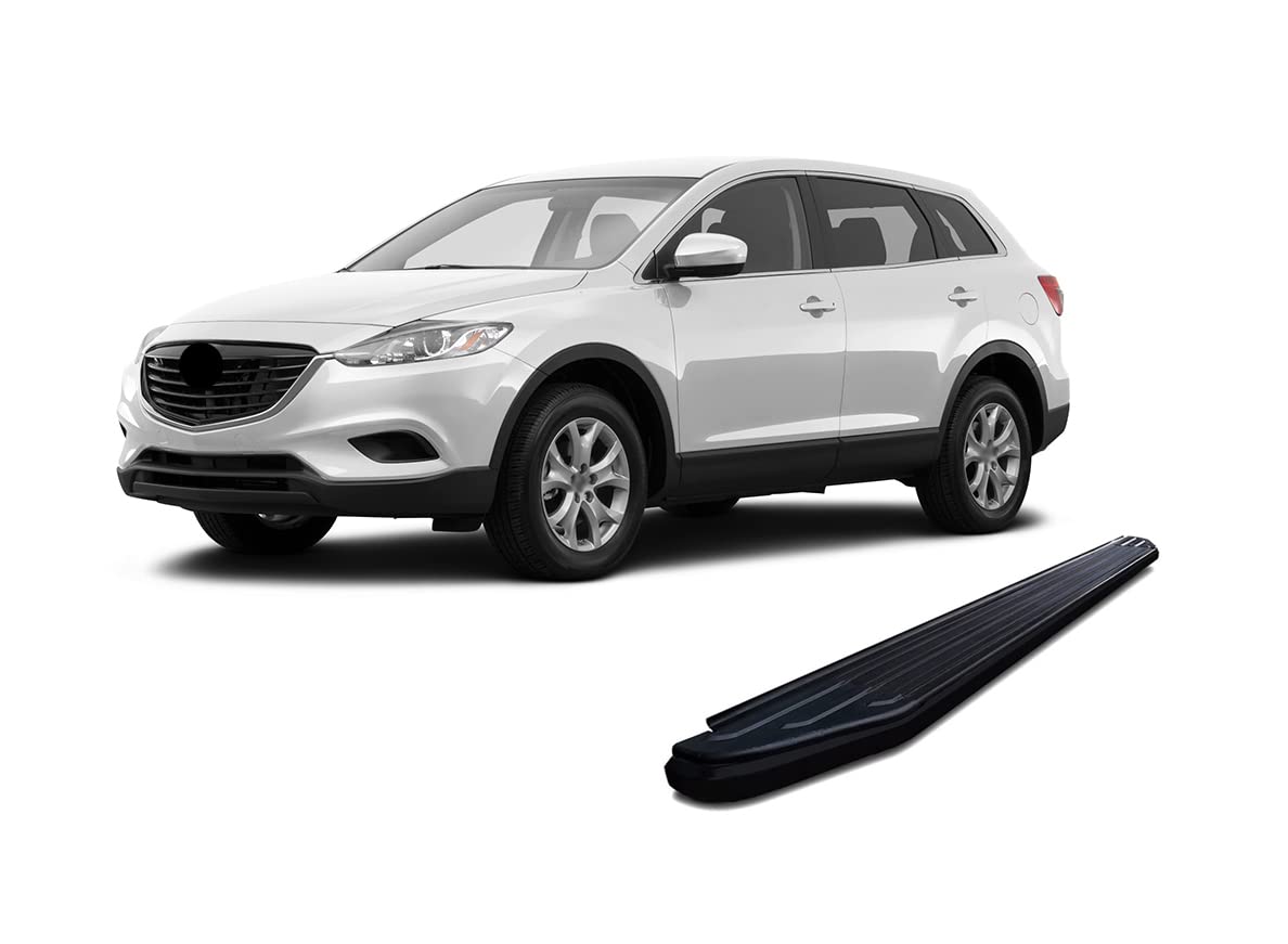 Peerless Black Horse Running Boards Compatible with 2007-2015 Mazda CX-9-PR-MACX9BK Black