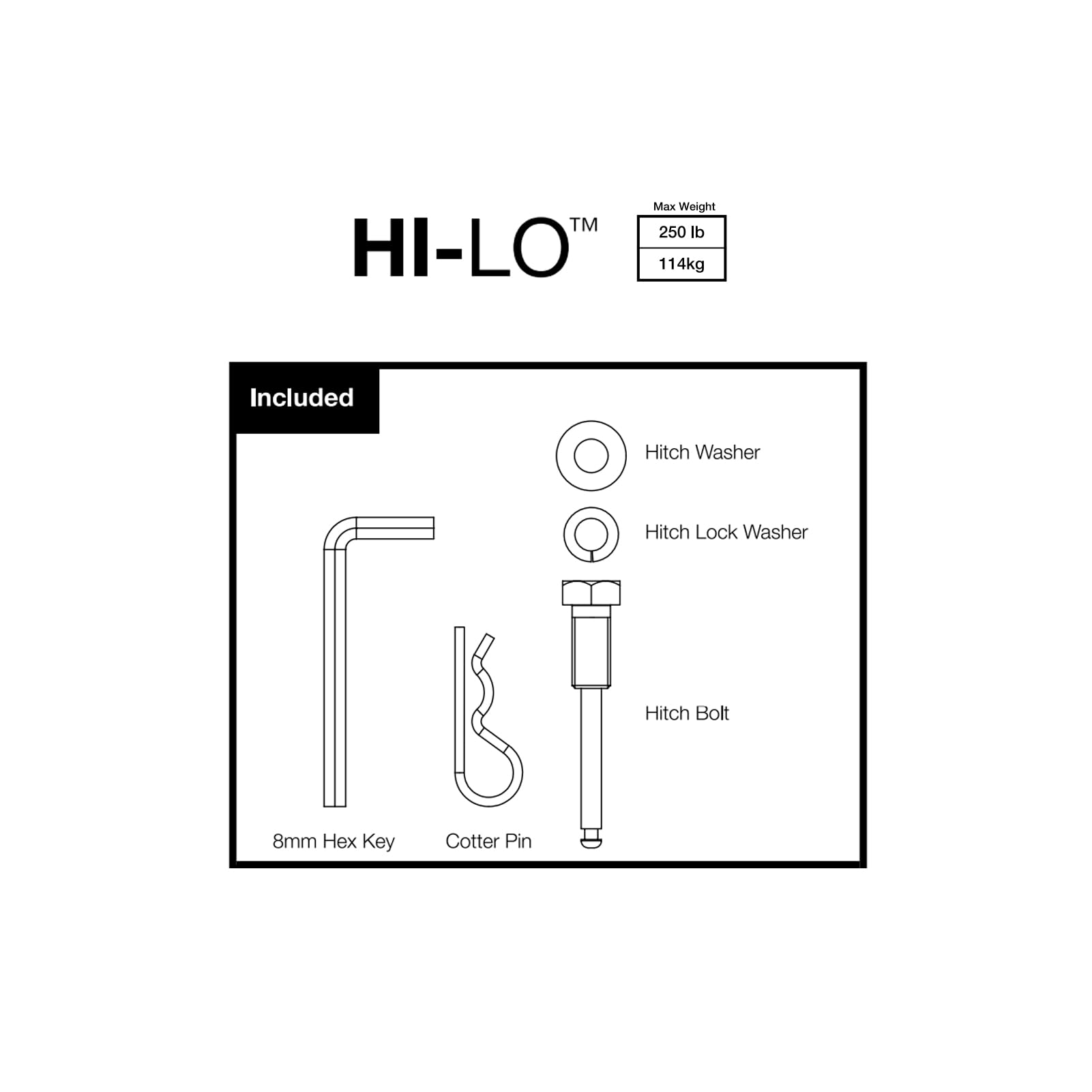Hi-Lo KUAT Hitch Extension | Durable Car Vehicle Hitch Bike Hauling Rack 7" & 10" Extension with 2 1/8" Vertical Drop & Rise Functionality, Compatible with 2" Receivers, 250lb Max Carry Weight
