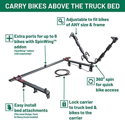 Let's Go Aero V-Rack Three-Quarter Nelson, 2-Bike Carrier Truck Bed Mount (Expandable to 6 Bike)