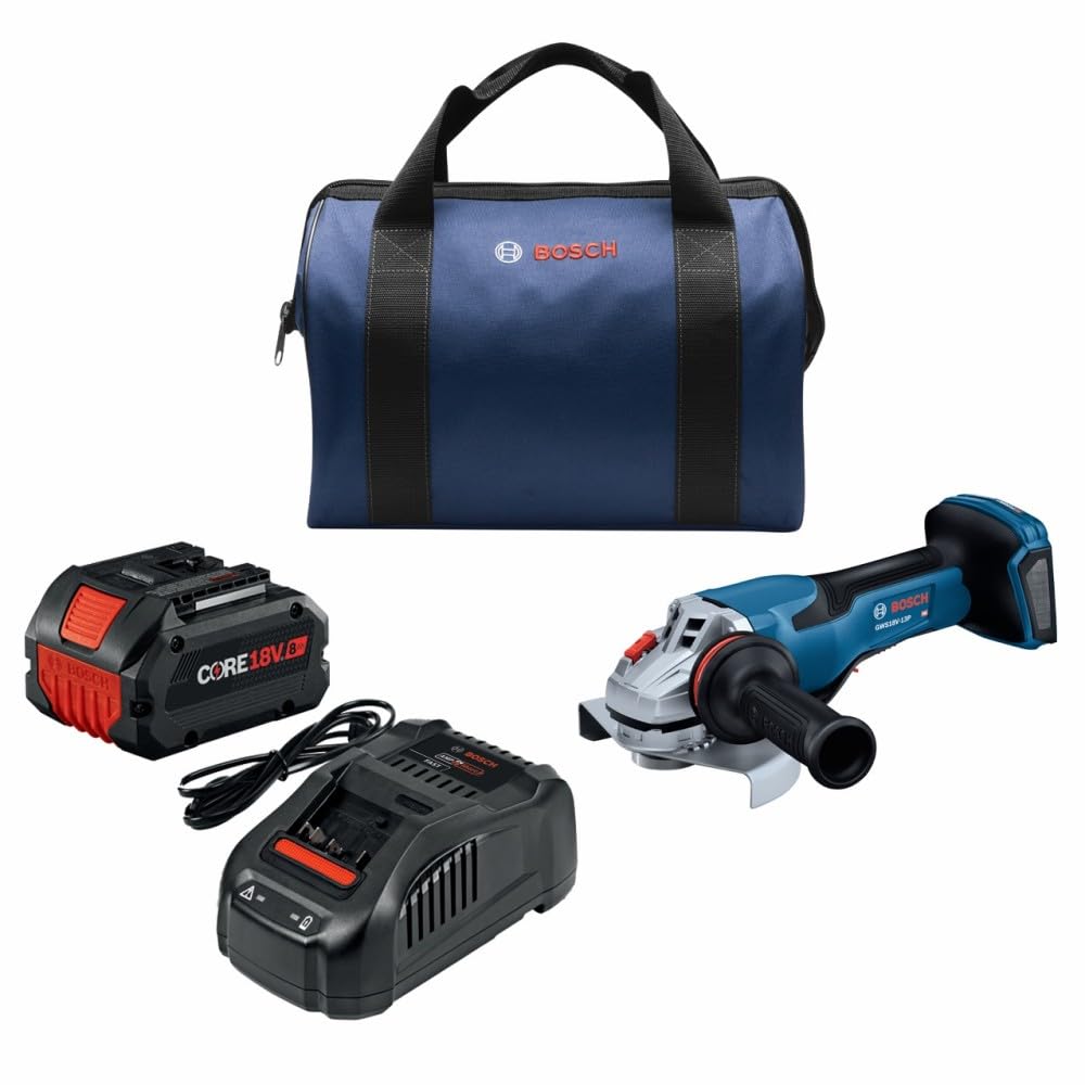 Bosch GWS18V-13PB14 18V PROFACTOR™ 5 – 6 In. Angle Grinder with No Lock-On Paddle Switch with (1) CORE18V® 8 Ah High Power Battery