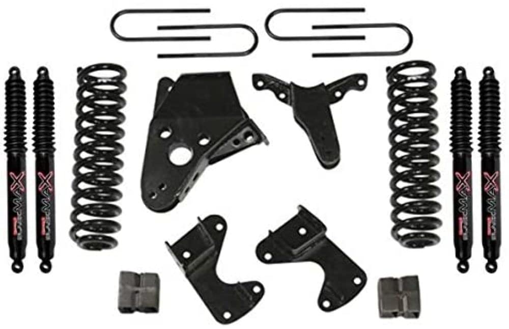 Skyjacker Suspension Lift Kit 136RHK-B w/Shock Black MAX Shocks 6 in. Lift Incl. Front Coil Springs Rear U Bolt Kit Rear Block