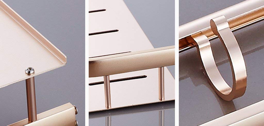 Bathroom Racks BTBT Free Space Aluminum Towel Rack Bathroom Shelves Wall Towel Rack, Hardware Pendant Bathroom Shelf (Size : 42cm, Style : Double)