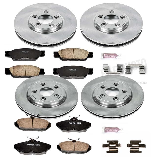 POWERSTOP Autospecialty KOE1352 Front and Rear Replacement Brake Kit-OE Brake Rotors & Ceramic Brake Pads For Jaguar S-Type 2000-2002 [Model Specific]