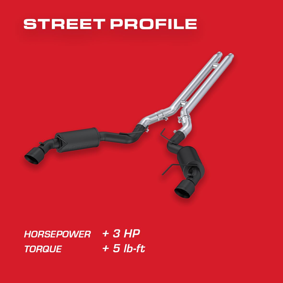 3" MBRP Cat Back, Dual Split Rear, Street Version Exhaust System with 4.5" Tips (Black Coated)