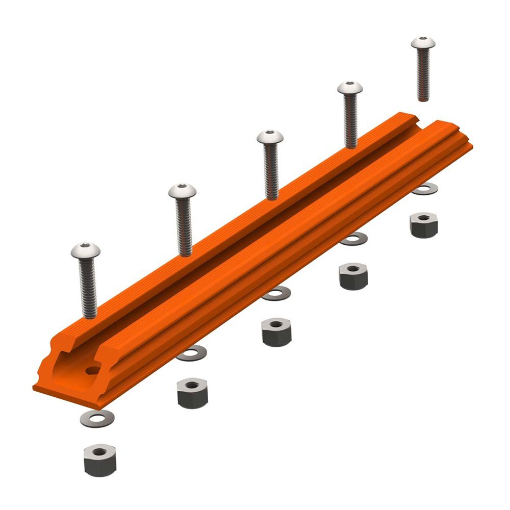 YakAttack 8" GTSL90 GearTrac – Orange | Polymer Kayak Gear Track System | Compatible with 1/2" Wide Track Hardware | Includes Stainless Hardware | Durable USA-Made Mounting Rail