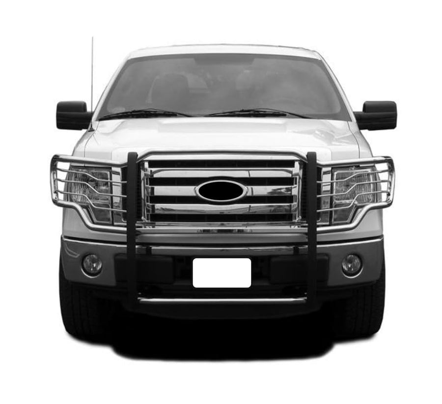 Bumper Guard Black Horse Grille brush Modular Stainless Steel Compatible with 2009-2014 Ford F-150-17FP30MSS
