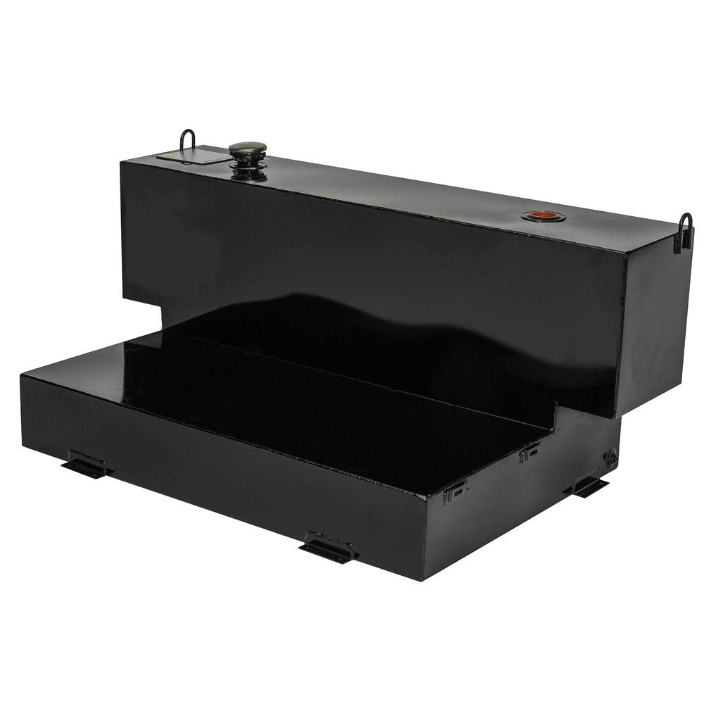 98 Gallon DELTA Black L-Shaped Steel Liquid Transfer Tank for Trucks for 4-Door Trucks