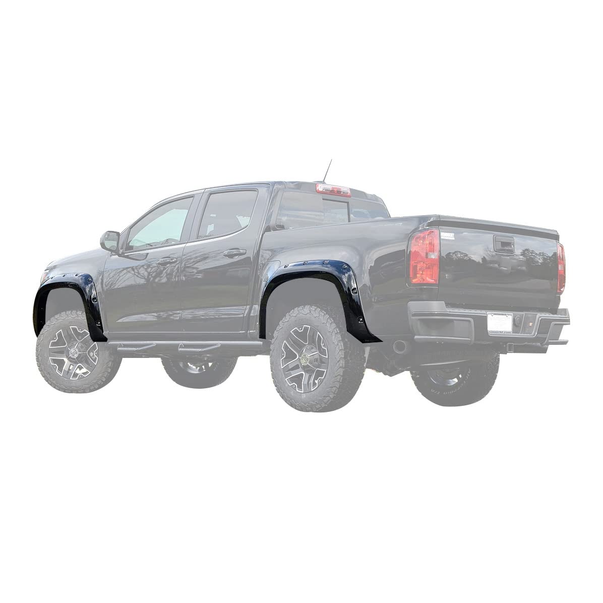 Fender Flares Black Horse Riveted Style Compatible with 2015-2022 Chevrolet Colorado (Excludes ZR2)-FF-CHCO-SM-PKT